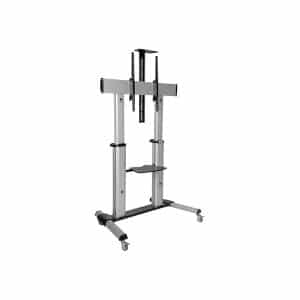Tripp Lite Mobile TV Floor Stand Cart Height-Adjustable LCD 60-100" Display - cart - for flat panel / interactive whiteboard / notebook / Blu-ray / webcam - black silver