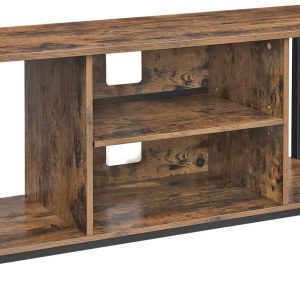 TV Stand, Cabinet with Open Storage, TV Console Unit with Shelving, for Living Room, Entertainment Room, Rustic Brown LTV39BX