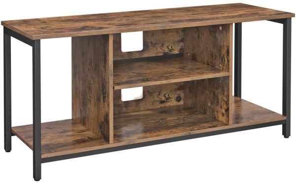 TV Stand, Cabinet with Open Storage, TV Console Unit with Shelving, for Living Room, Entertainment Room, Rustic Brown LTV39BX