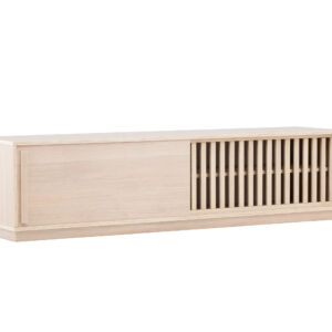 VENTURE DESIGN Lugo TV-bænk, m. 2 skydelåger og hylde - hvidvasket melamin (180x40)
