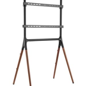 Alterzone Quad TV Floor Stand - Black / Walnut - Maks 40 kg - Maks størrelse 49"-70"