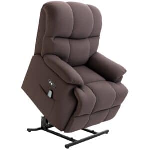 Massagestol med stand-up-hjælp, afslappende stol med stand-up-hjælp, inklusive fjernbetjening, usb-interface, brun